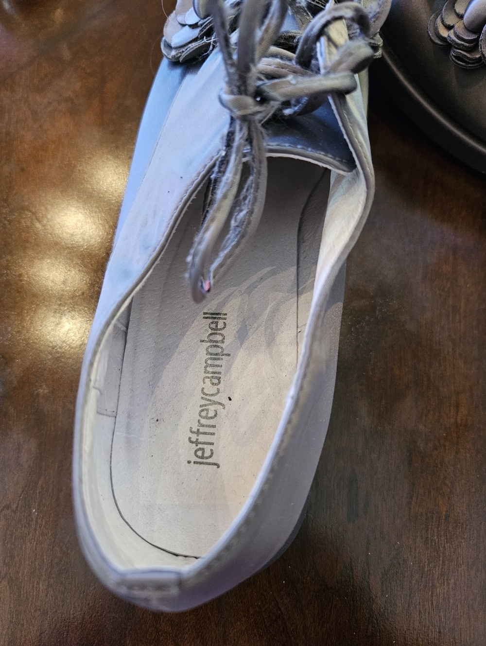 Jeffrey Campbell Gray Floral Lace-Up Flats - Picture 6 of 6